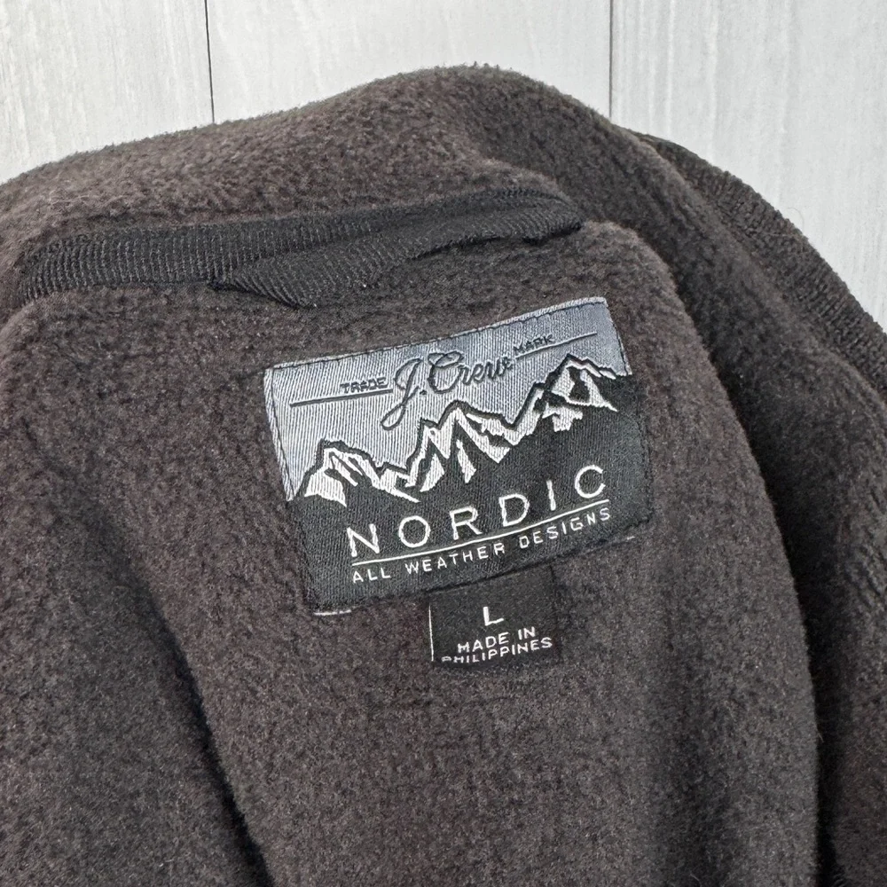 J. Crew Men's Nordic Half Zip Pullover Polartec Fleece Charcoal Gray Sweater